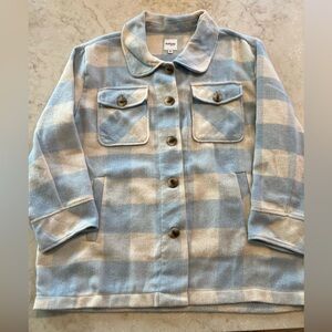 Kensie Jeans Blue and White Plaid Jacket size XL
